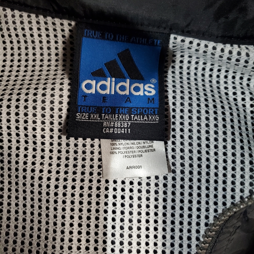 Adidas Men's Black and White Windbreaker Jacket With Hidden Hood - Picture 9 of 12